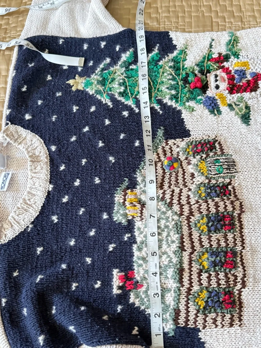 Honors Vintage Holiday/Christmas Cotton blend Sweater Size Small